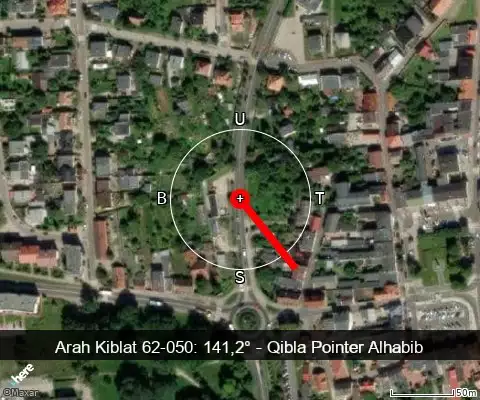 peta arah kiblat 62-050: 141,2°