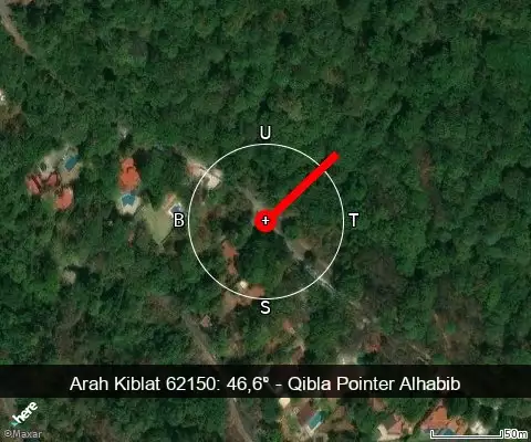 peta arah kiblat 62150: 46,6°