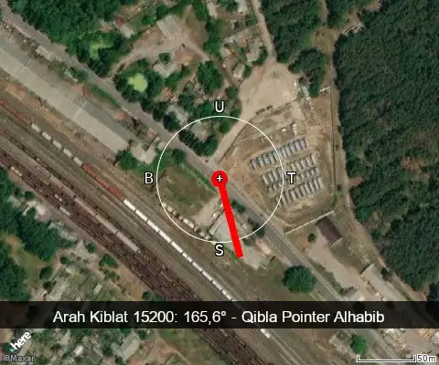 peta arah kiblat 15200: 165,6°