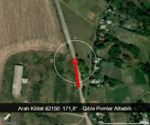 peta arah kiblat 62150: 171,8°