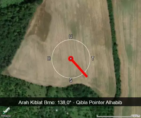 peta arah kiblat 621 00: 138,0°