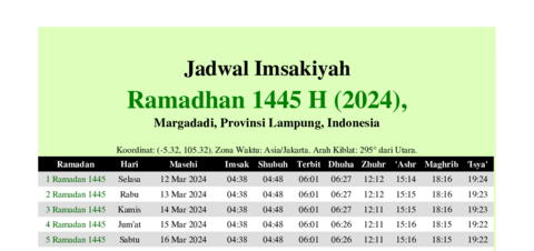 gambar Imsakiyah Ramadhan 1445 H (2024) untuk Margadadi, Provinsi Lampung, Indonesia