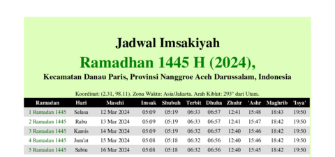 gambar Imsakiyah Ramadhan 1445 H (2024) untuk Kecamatan Danau Paris, Provinsi Nanggroe Aceh Darussalam, Indonesia