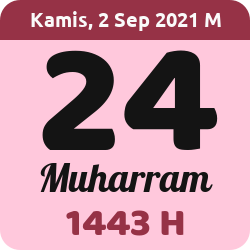 tanggal hijriyah hari ini, 2021-9-02 M, adalah 24 Muharam 1443 H