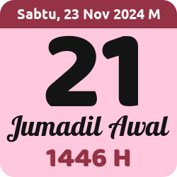 tanggal hijriyah hari ini, 2024-11-23 M, adalah 21 Jumadil Awal 1446 H