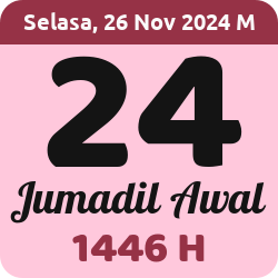 tanggal hijriyah hari ini, 2024-11-26 M, adalah 24 Jumadil Awal 1446 H