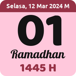 tanggal hijriyah hari ini, 2024-3-12 M, adalah 1 Ramadhan 1445 H