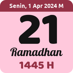 tanggal hijriyah hari ini, 2024-4-01 M, adalah 21 Ramadhan 1445 H