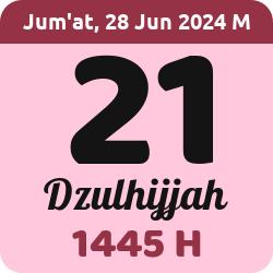 tanggal hijriyah hari ini, 2024-6-28 M, adalah 21 Dzulhijah 1445 H