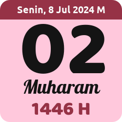tanggal hijriyah hari ini, 2024-7-08 M, adalah 2 Muharam 1446 H