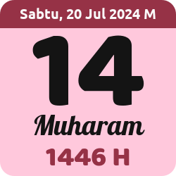 tanggal hijriyah hari ini, 2024-7-20 M, adalah 14 Muharam 1446 H