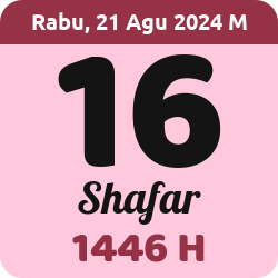 tanggal hijriyah hari ini, 2024-8-21 M, adalah 16 Shafar 1446 H